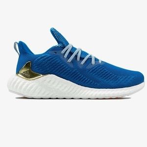 Adidas Alphaboost Glory Blue gold white running shoes